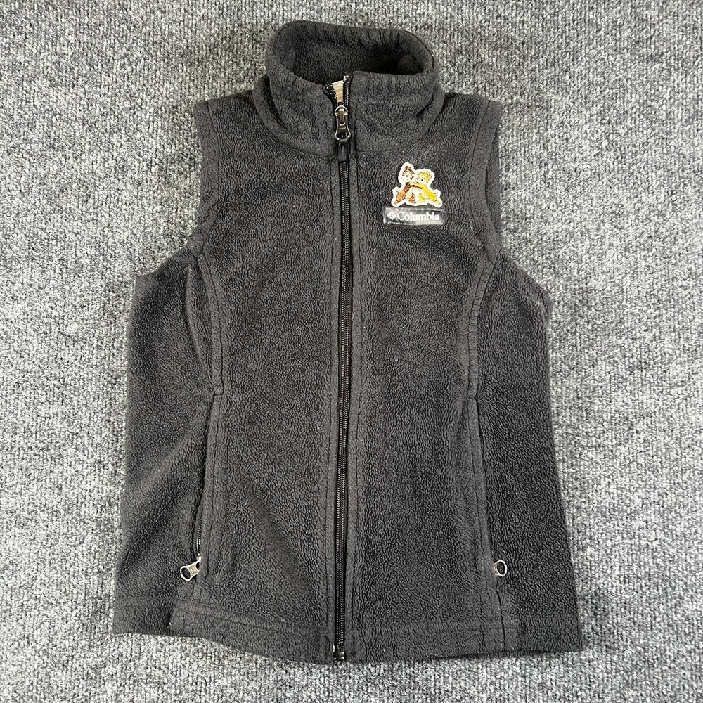 Columbia Sportswear Benton Springs Fleece Vest Girls Small (7/8) Black Full Zip